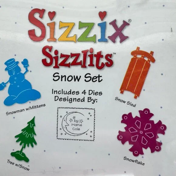 3 Sizzix Sizzlits Christmas Snow Flower 4 Pack Dies  9620 9701 9626 Scrapbooking - Picture 4 of 14